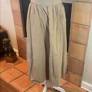 Madewell Signature Poplin Side-Button Midi Skirt, Khaki, size L